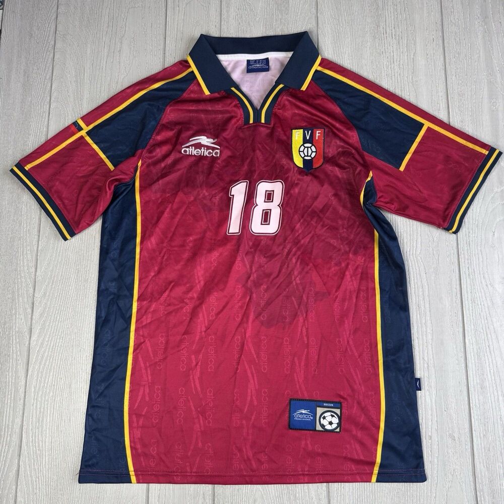 Atlética Venezuela FVF Arrango #18 Soccer Jersey Men’s M Burgundy Navy Yellow